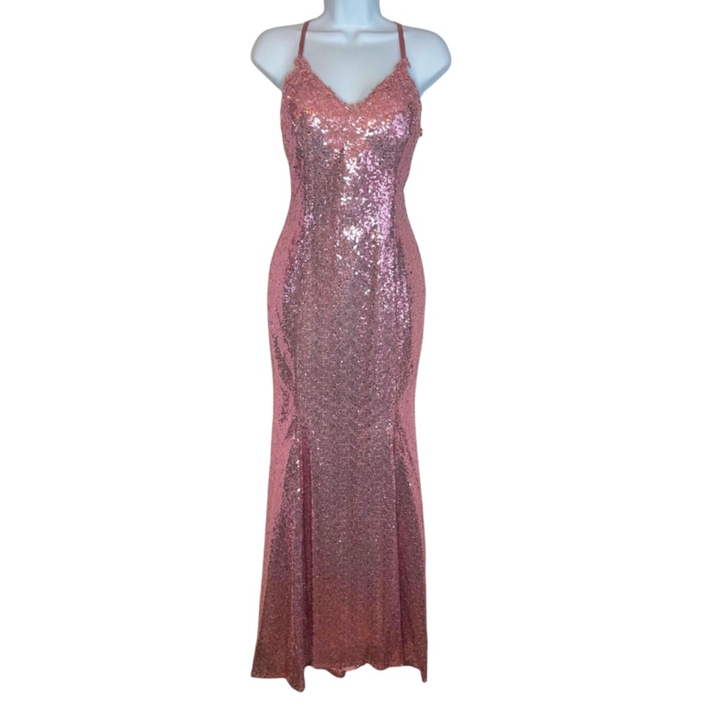 Pink Sequin Formal Dress
